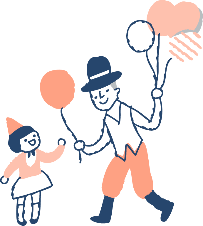 風船を受け取る少女